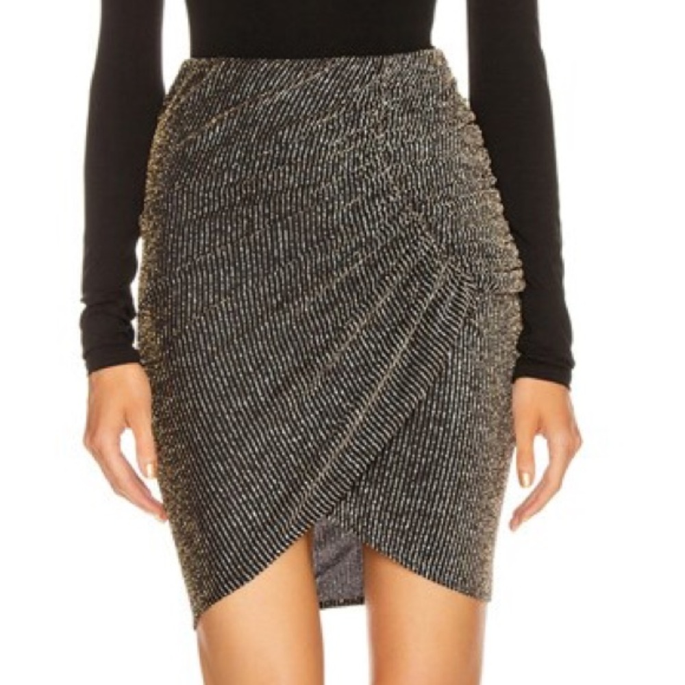 IRO Paris Black and Silver Pencil Skirt